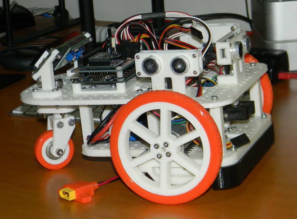 The robot with its new set of tires.